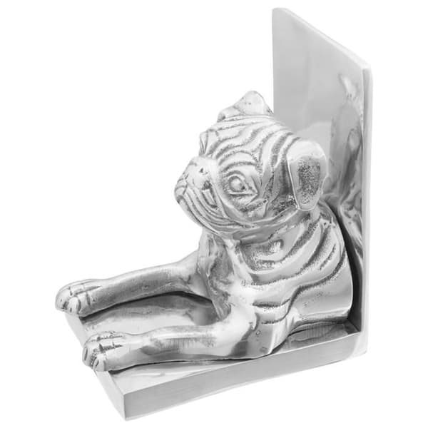 Bokstöd 2 st Silver 12x15x18 cm Aluminium Hund
