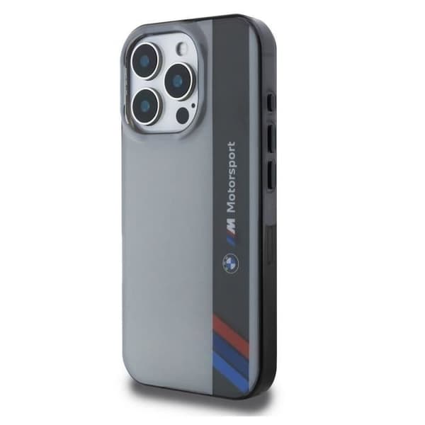 Skyddsskal - BMW - iPhone 16 Pro - Grå - Hård - Trikolor Ränder