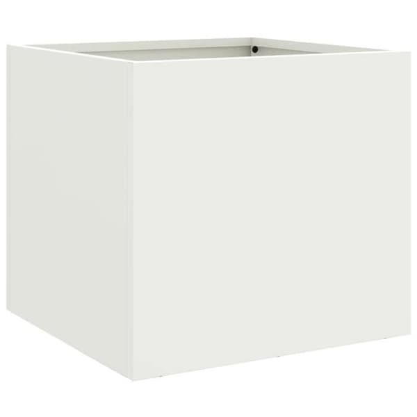 vidaXL Blomlåda vit 32x30x29 cm stål 841537