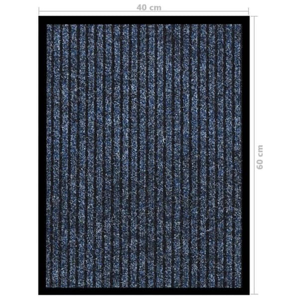 vidaXL Randig dörjmatta Blå 40x60 cm