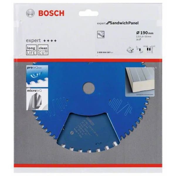 Cirkelsågblad - BOSCH - Expert för Sandwich Panel - 36 tänder - Microteq extra hårda - Antivibration