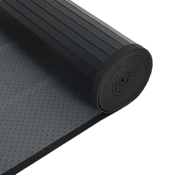 Svart rektangulär matta 60x200 cm bambu
