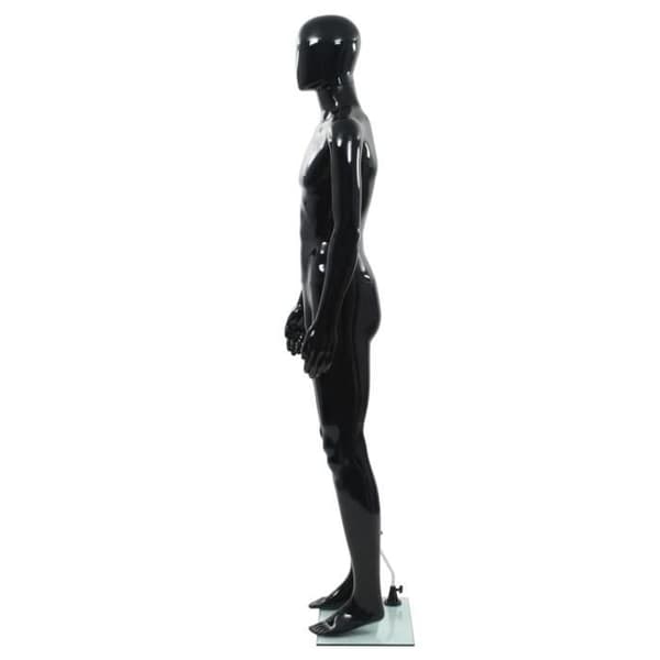 Mannequin man - VIDAXL - Hela kroppen - Glänsande svart - 185 cm - Glasbas