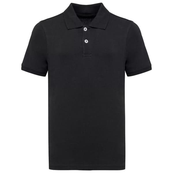 Polo ekovänlig piqué barn Native Spirit - svart