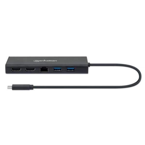 USB-C Multiport-adapter - MANHATTAN - 152747 - 2x HDMI - RJ45 Ethernet - 2x USB-A + USB-C PD