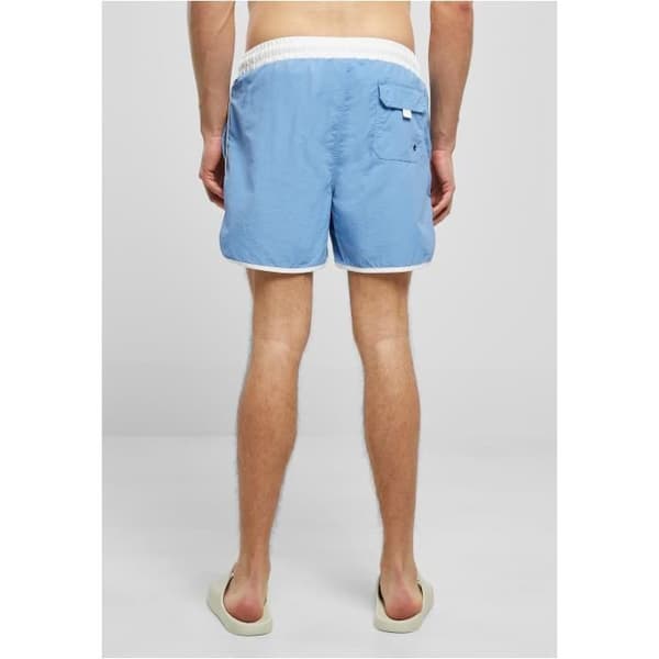 Retro badshorts stora storlekar - Urban Classics - Herr - Vit/horisontblå