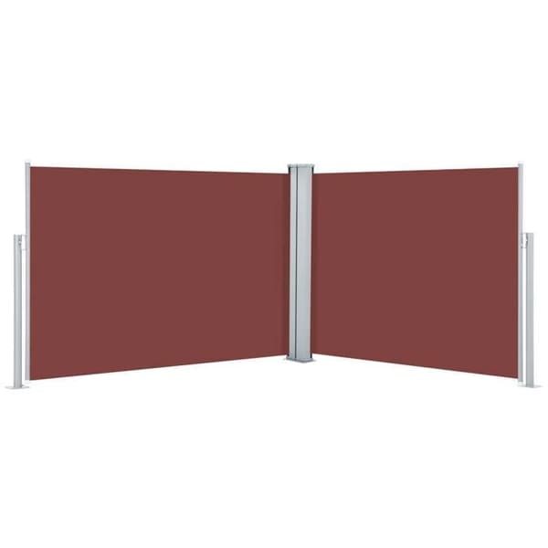 vidaXL Infällbar sidomarkis Brun 100 x 1000 cm