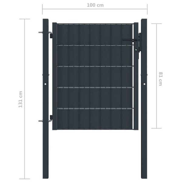 Stängselport - VIDAXL - 100x81 cm - Stål - Anthracite - Låsbart