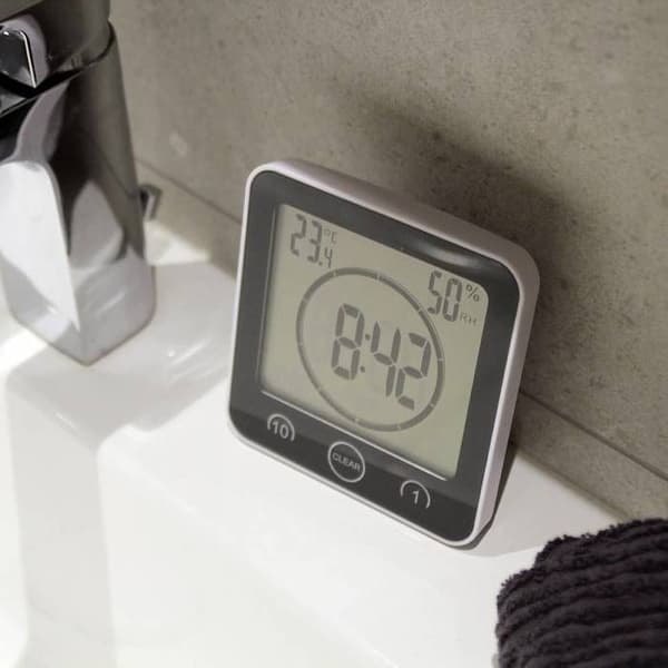 Klocka badrum/kök - TFA DOSTMANN - Digital timer - Grå - Timer 99 min - Digital visning