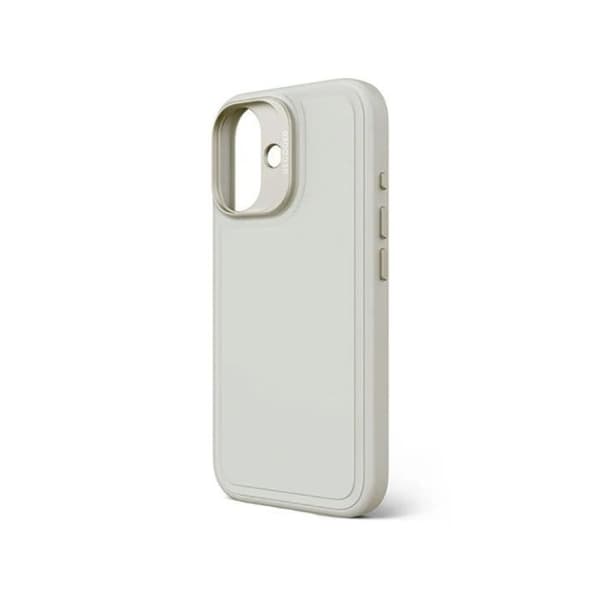 DECODED Coque Stacks silikon antimikrobiell för iPhone 16 - Kompatibel med MagSafe - Grå