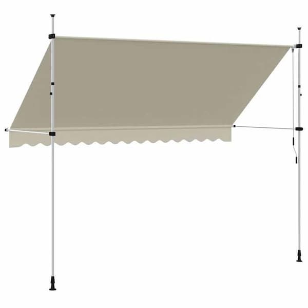 Infällbar markis - vidaXL - 350 cm - Kräm - Manuell - Väderbeständig