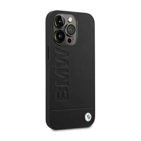 Fodral för iPhone 14 Pro Max - BMW - Svart Läder - Exceptionell Kvalitet - Elegant Design - Hård