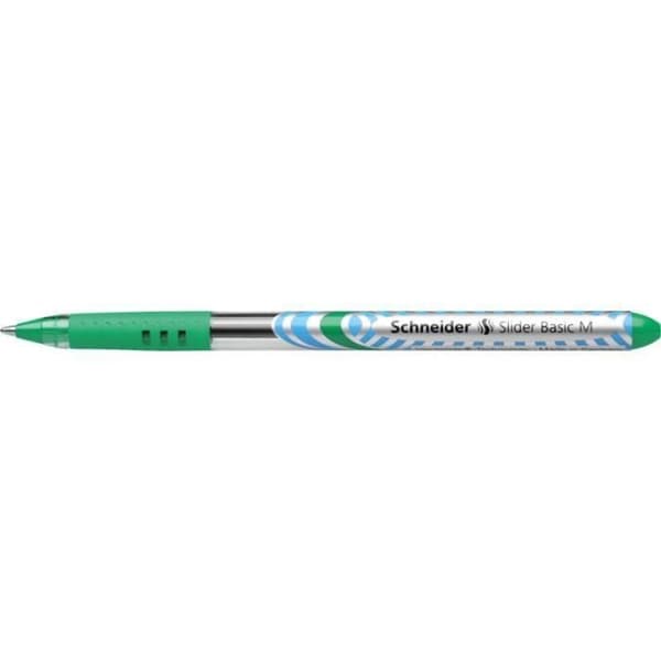 SCHNEIDER Slider Basic - 10-pack kulpennor, medelspets, grön bläck