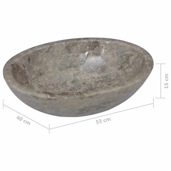 Grå tvättställ - VIDAXL - 53x40x15 cm - Marmor - Fristående - Rektangulär