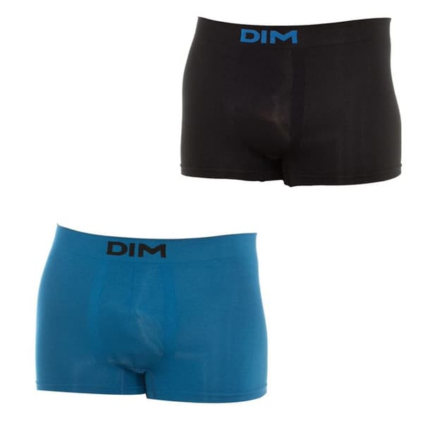 Set med 2 boxers Unno Basic utan sömmar D05HH för män - Svart - Blå