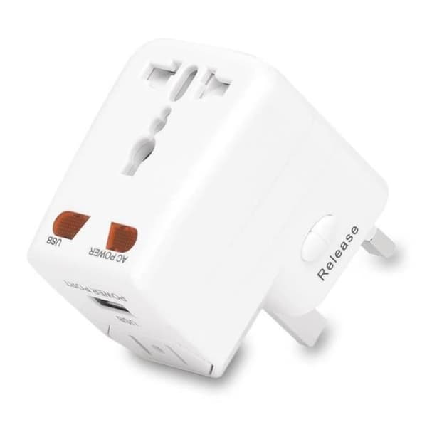Multilandsadapter - D2DIFFUSION - USB 1A - Vit - Inomhus - Resa