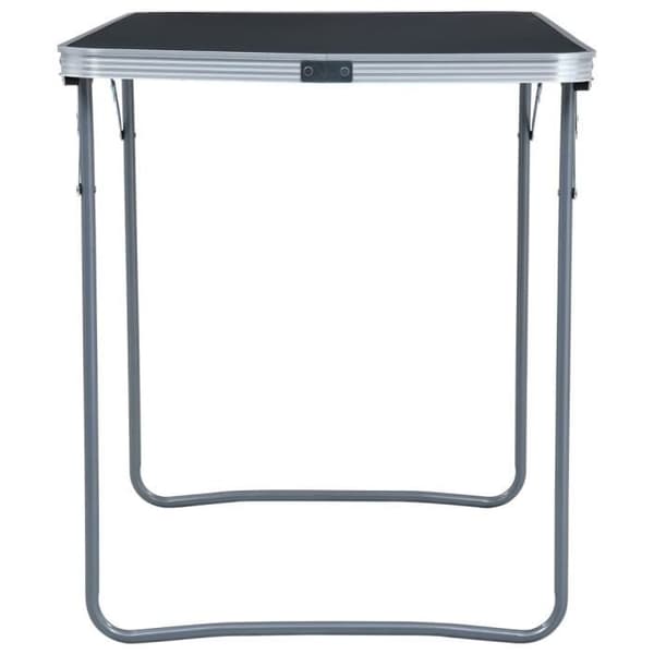 Fällbart campingbord - vidaXL - Aluminium - 120x60 cm - Grå - Höjdjusterbart