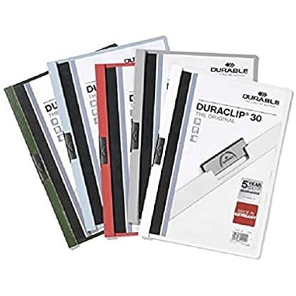 Presentationsficka med klipp - HÅLLBAR - Duraclip - A4 - 3 mm (30 s.) - Paket med 25