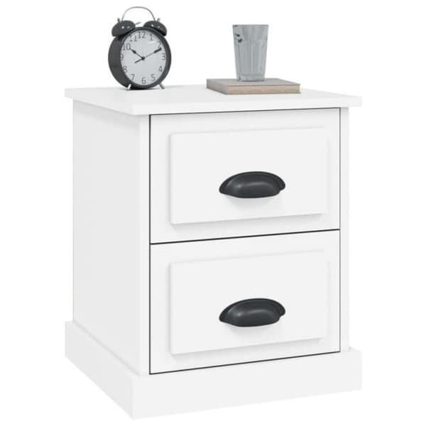 vidaXL Sängbord Vit 39x39x47,5 cm Konstruerat trä 816144