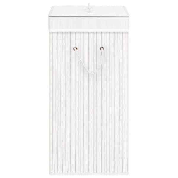 vidaXL tvättkorg med 2 sektioner bambu vit 72 L 320743