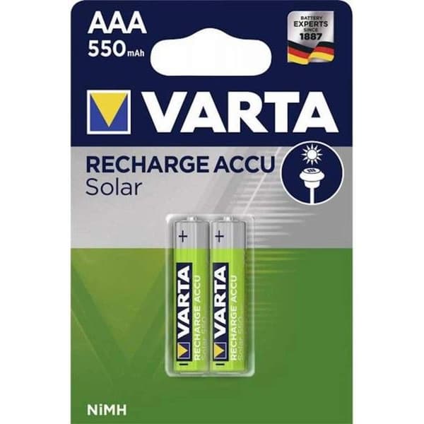 LADDA ACCU Micro solar batteri (AAA) med 550mAh - 2 st