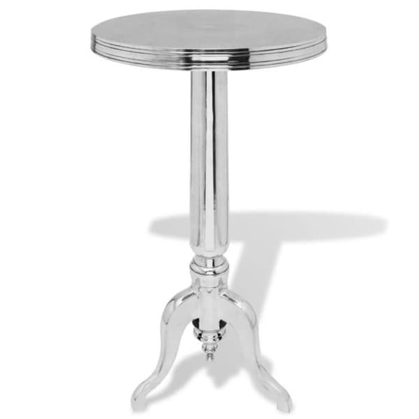 vidaXL Rundt sidobord Aluminium Silver