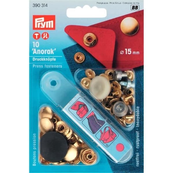 PRYM Snap Anorak 15 mm mässingslock