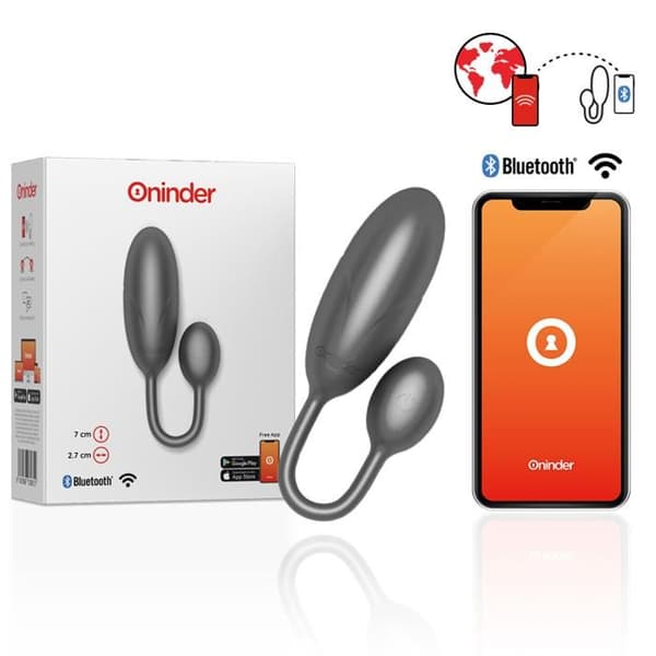 ONINDER - DENVER BLACK VIBRATING EGG 7 X 2,7 CM GRATIS APPLIKATION -