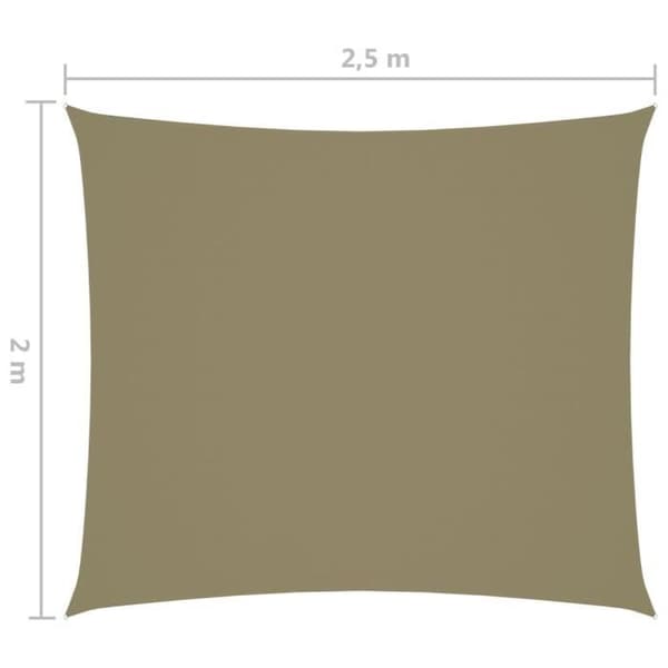 vidaXL Parasol Sail Oxford Tyg Rektangulär 2x2,5 m Beige