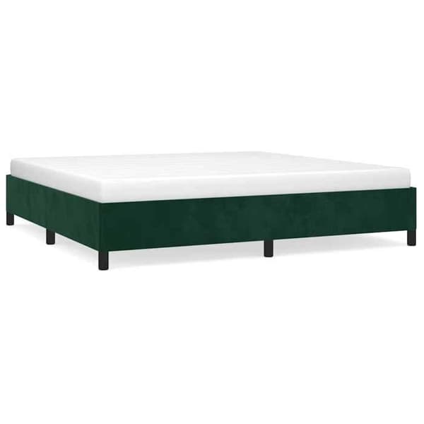 vidaXL Sängram utan madrass mörkgrön 200x200 cm sammet 347345