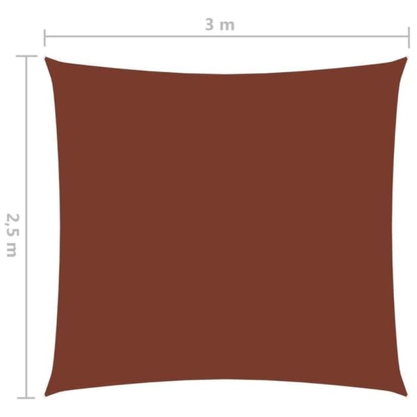vidaXL Parasol Sail Oxford Tyg Rektangulär 2,5x3 m Terrakotta