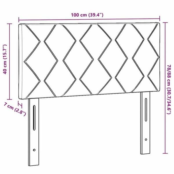 vidaXL Sänggavel Ljusgrå 100 cm Sammet 42007235