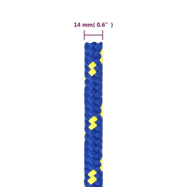 152464 vidaXL Båtrep Blå 14 mm 100 m Polypropen