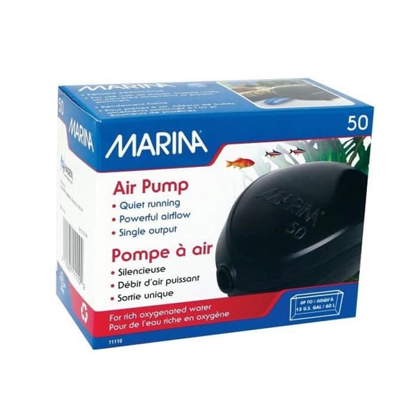 MARINA Luftpump 50 - Flöde: 10 till 60 L/h - För akvarium