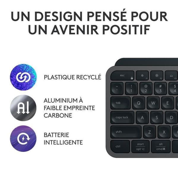 Tangentbord - Trådlöst - Logitech - MX Keys S - AZERTY - Grafit