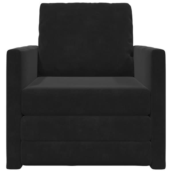 Soffa Lit 2 i 1 Svart 74x77x81 cm Sammet