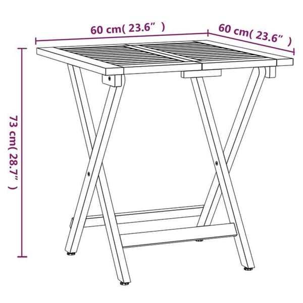 vidaXL 3-delad hopfällbar bistroset med kuddar Solid Acacia 319705