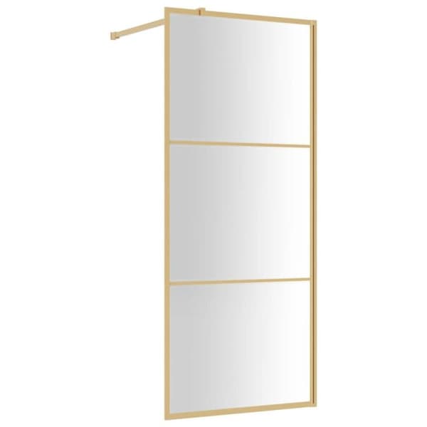 Duschvägg med transparent ESG-glas guld 80x195 cm