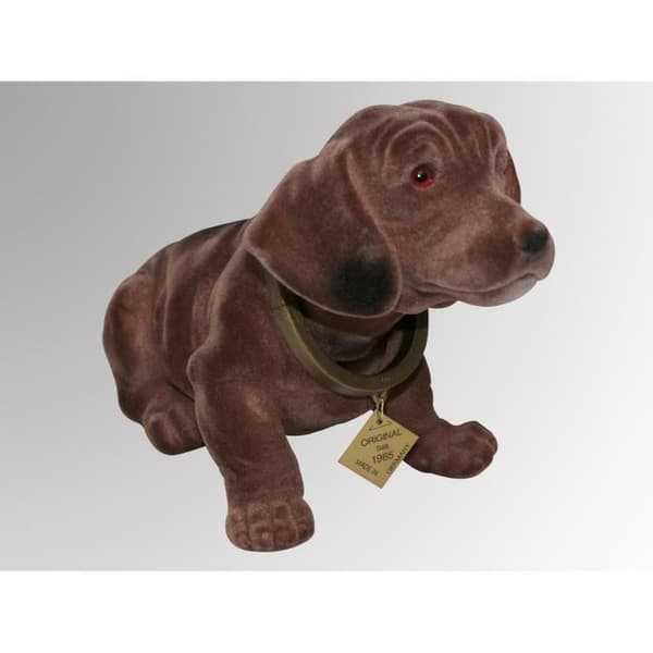 Figur - Dackel med svängd kropp stor - Plast - 30 cm - Rörlig huvud