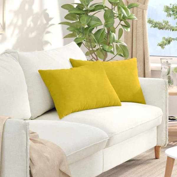 Coussin Vidaxl Soffkuddar 2 st Gul 60 x 40 cm
