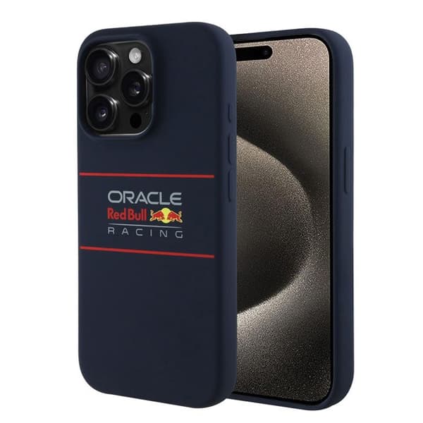 Mobilskal - RED BULL RACING - iPhone 15 Pro Max - Silikon - Centrerad logotyp - Robust
