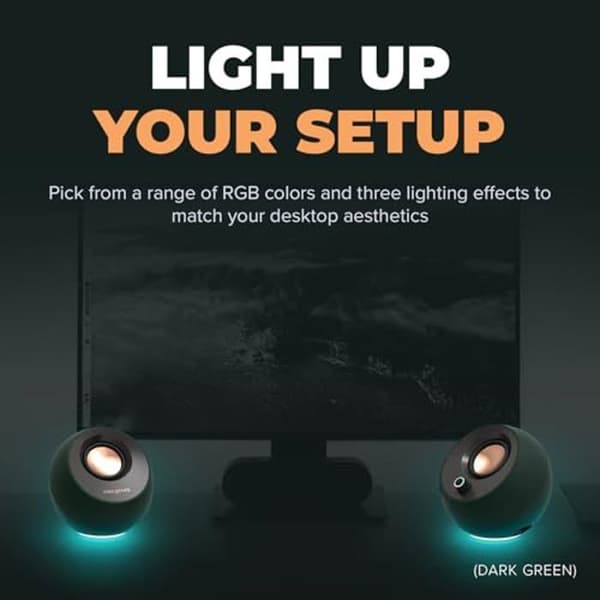 Datorhögtalare 2.0 - CREATIVE - Pebble Pro - Bluetooth 5.3 - USB-C - Anpassningsbar RGB-belysning