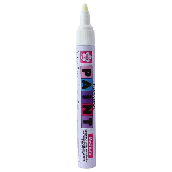 Markör - SAKURA - SKBLXPMKB1B - Medium spets - Vit färg - Opaque
