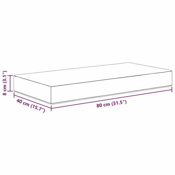 vidaXL Utomhus Sittdyna Grå 80 x 40 x 8 cm 900949