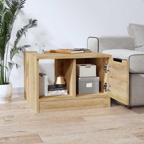 vidaXL Soffbord Sonoma Ek 50x50x36 cm Konstruerat trä 811343