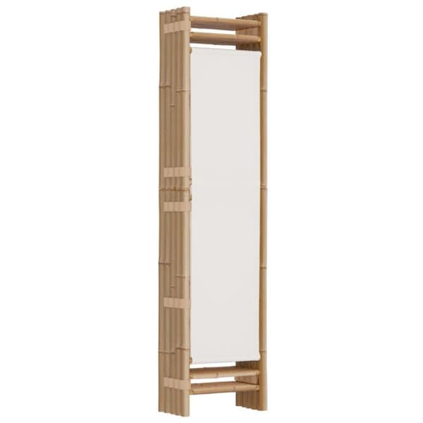 vidaXL Vikbar rumsavdelare 5 paneler 200 cm bambu och duk 350625