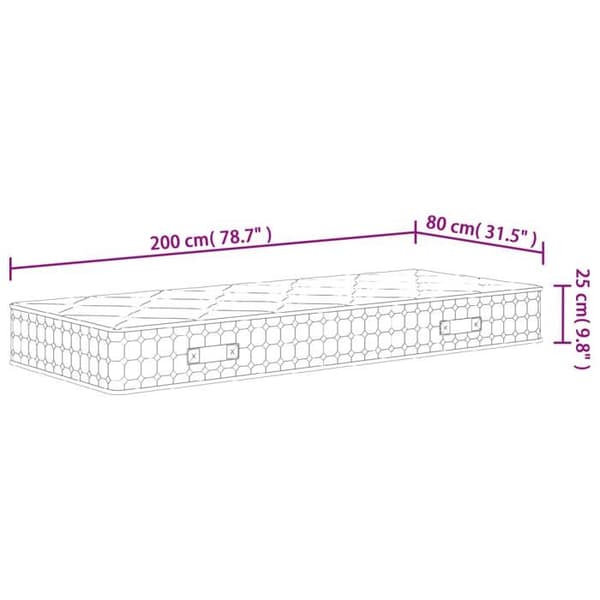 vidaXL Pocket Spring Madrass Medium Hårdhet 80x200 cm 372836