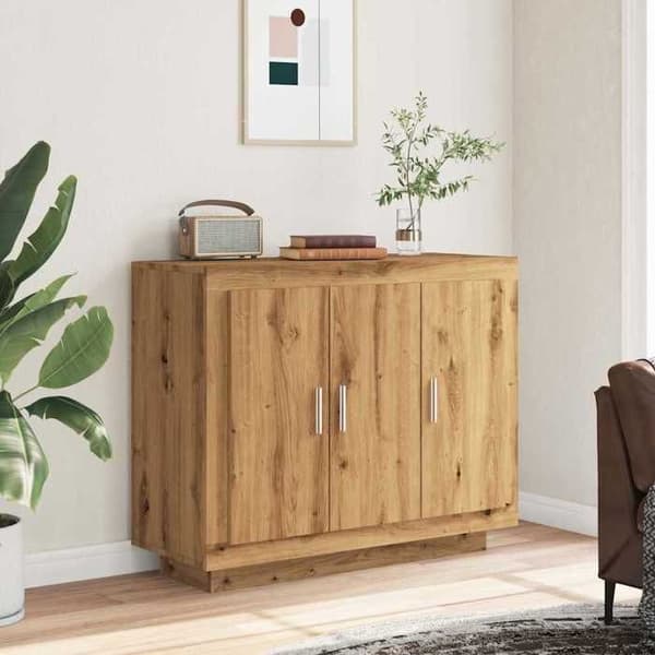 vidaXL Buffé ek hantverk 92x35x75 cm ingenjörsträ 856865