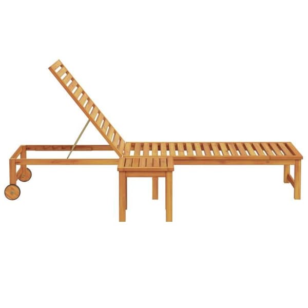Långsittsoffa med bord i massiv akaciaträ