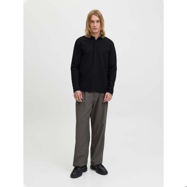 Långärmad polo Jack & Jones Austin - svart